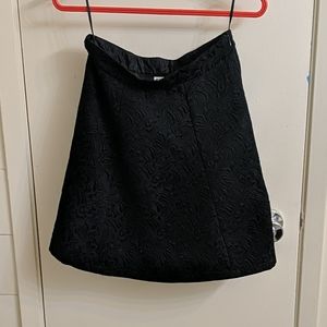 Patterned black Mini skirt